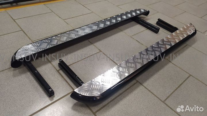 Пороги с алюминиевым листом Нива 21 (цвет черный)