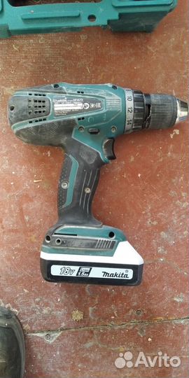 Аккумуляторная дрель-шуруповерт makita 18v (2 шт.)