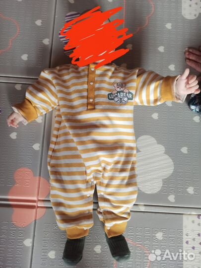 Комбинезон для девочки,мальчика теплый 6-9 месяцев