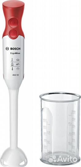 Блендер погружной Bosch MSM64010 белый/красный