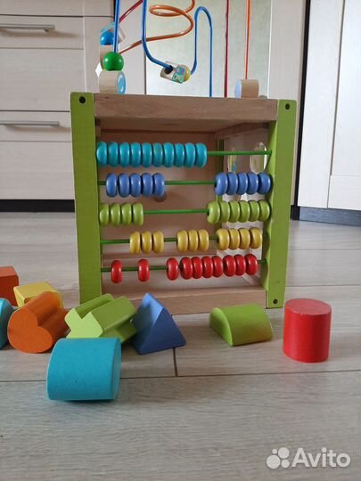 Куб, бизиборд деревянный, лабиринт