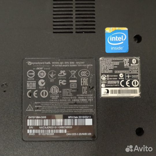 Ноутбук packard bell ms 2397