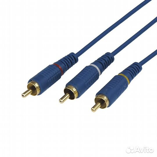 Шнур 3х3 RCA 3 м синий gold rexant