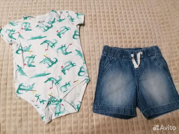 Боди+шорты h&m, so cute 74(6-9 мес)