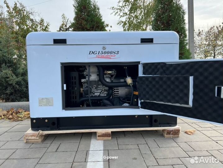Дизельный генератор 13 kW g-power DG15000SE3 трехф