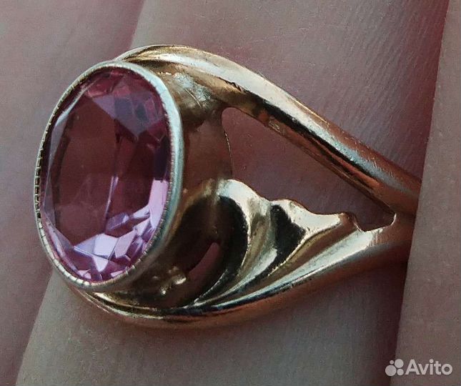 Кольцо серебро аметист 875 пробы СССР