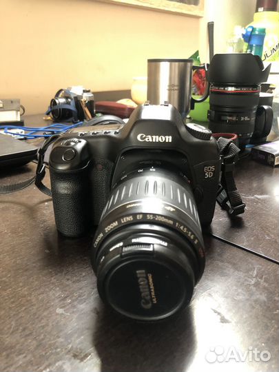 Камера кэнон еос 5д и объектив канон ef 55-200мм