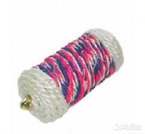 Игрушка Котенок сизаль погремушка С мятой 8 см тм