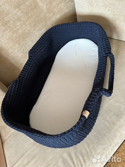 Детская люлька вязаная с матрасом