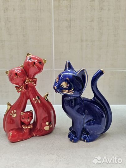 Кисловодский фарфор поильники и статуэтки кошки