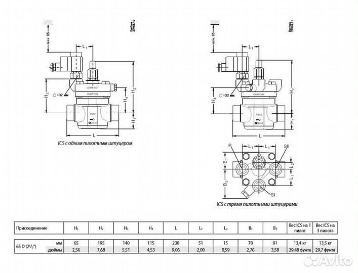 Регулятор давления Danfoss ICS1-65 (027H6025)