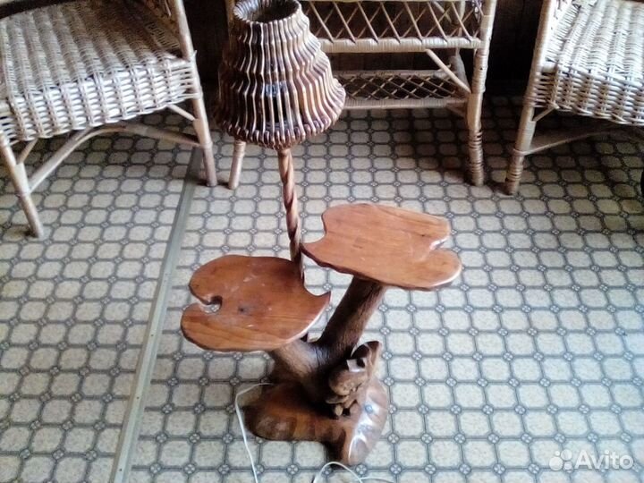 Торшер деревянный резной СССР