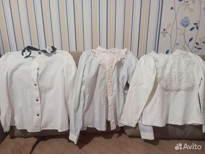 Блузка белая для девочек 134