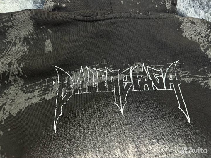 Худи Balenciaga paris moon оверсайз черная