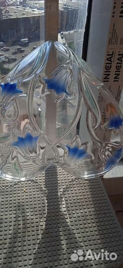 Ваза конфетница, фруктовница, цветное стекло