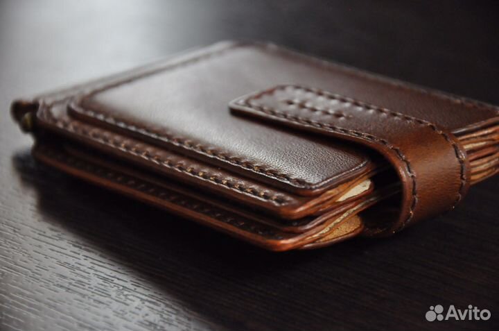Портмоне зажим купюр кожа