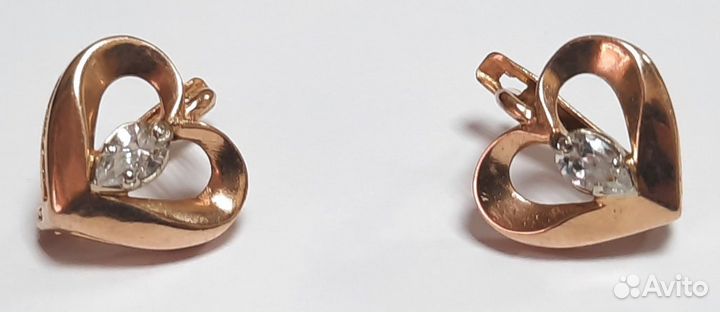 Серьги золото 585 пр. вес 4,5 гр