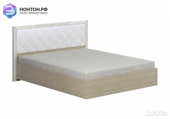 Кровать Амели с мягким изголовьем 1.6 м дуб сонома