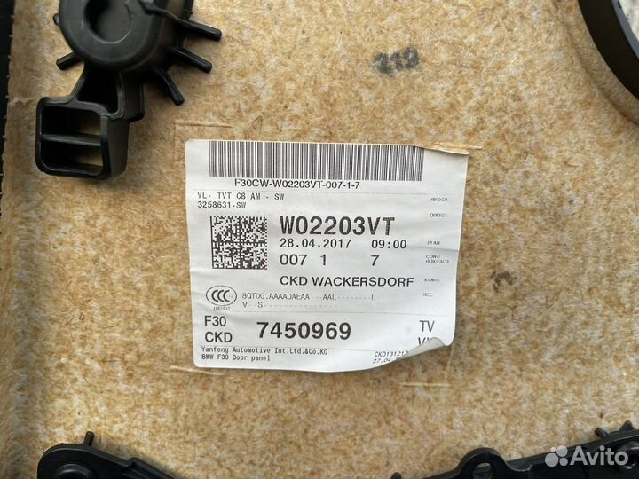 Обшивки дверные карты bmw f30