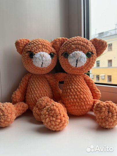 Кот вязаный-игрушки ручной работы