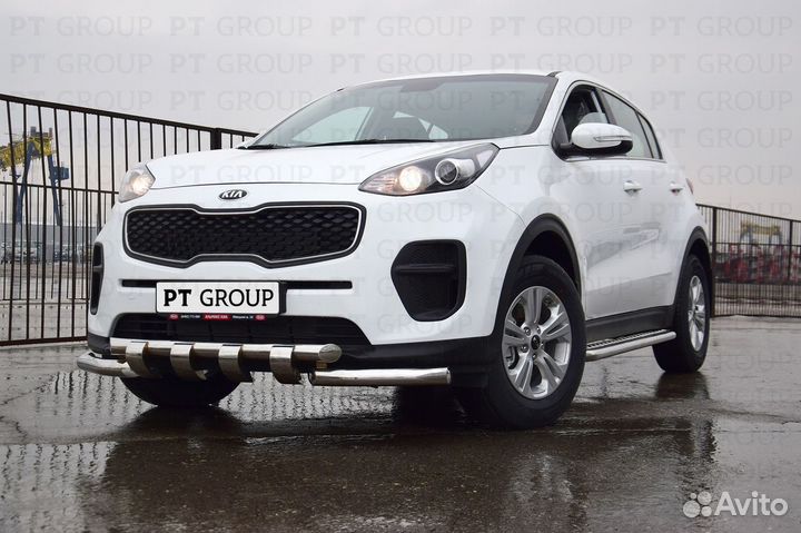 Защита бампера, пороги, труба хром Киа Спортаж