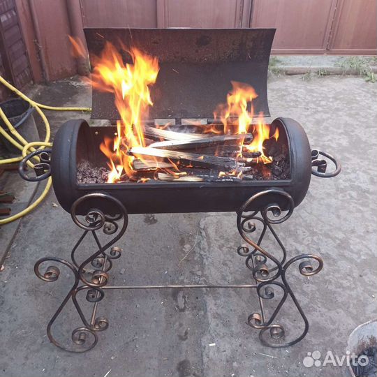 Мангал из газового баллона+ковка