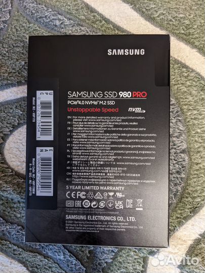 SSD Samsung 980 Pro 1 Tb (запечатан)