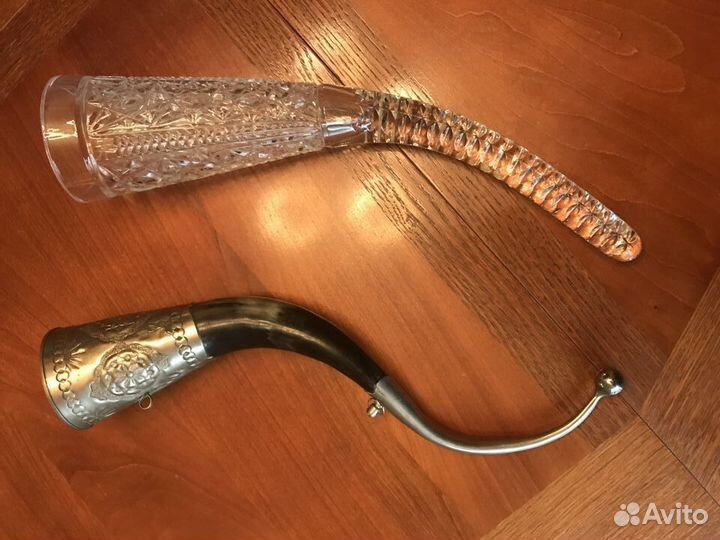 Рог костяной и хрустальный