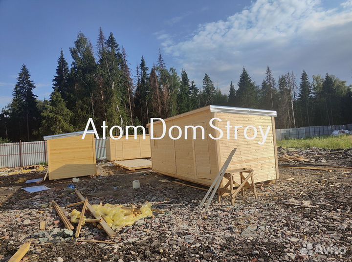Вагончик бытовка строительная с установкой