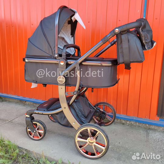 Коляска-трансформер в коже Luxmom dalux 608