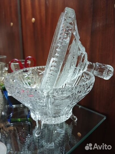 Хрустальная конфетница ваза