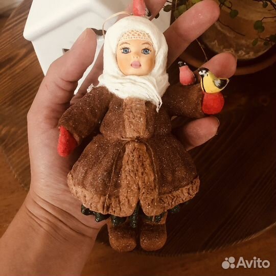 Ватная елочная игрушка