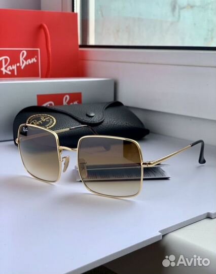 Очки ray ban square коричневые