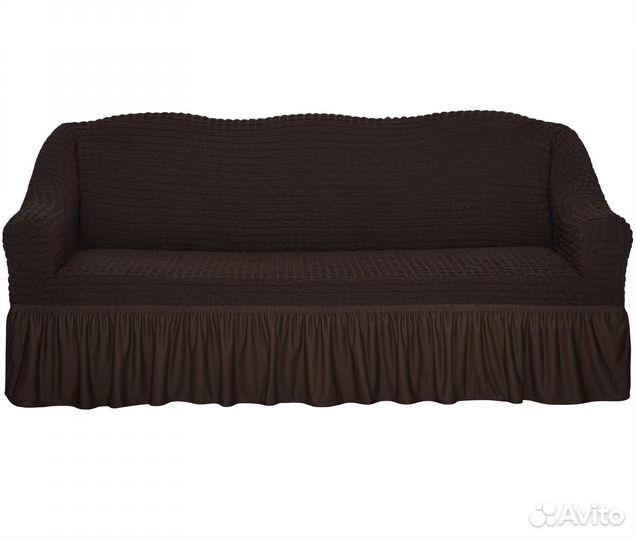 Чехол на трехместный диван с подлокотниками, Кофе