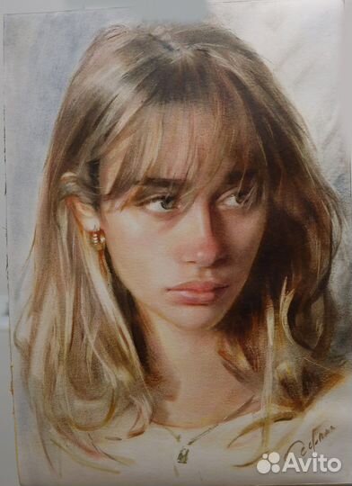 Портрет по фото на заказ на бумаге или холсте