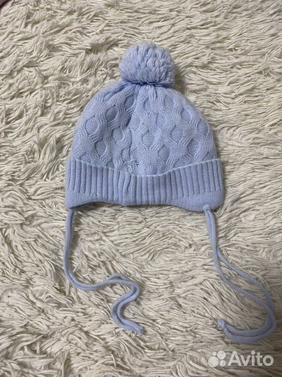 Шапка зимняя для новорождённого 0-6 мес