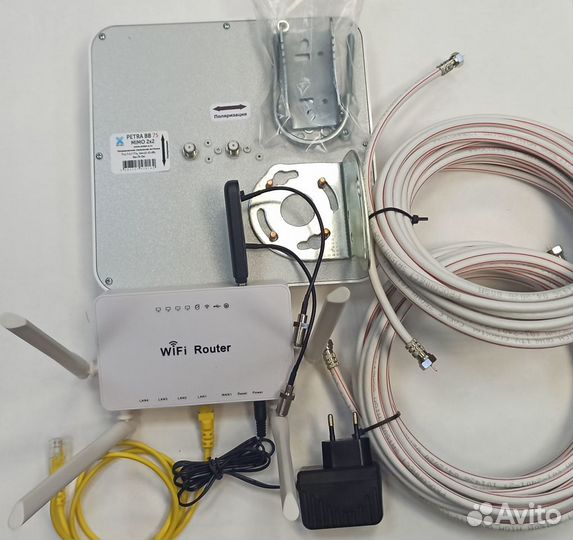 Комплект 3G/4G Антэкс 15 дБ: модем, роутер, кабели