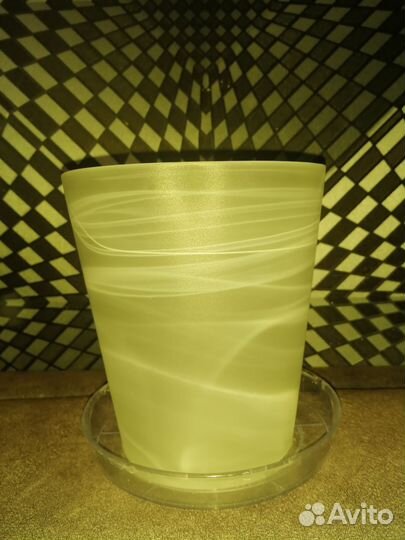 Кашпо горшок для цветов стекло