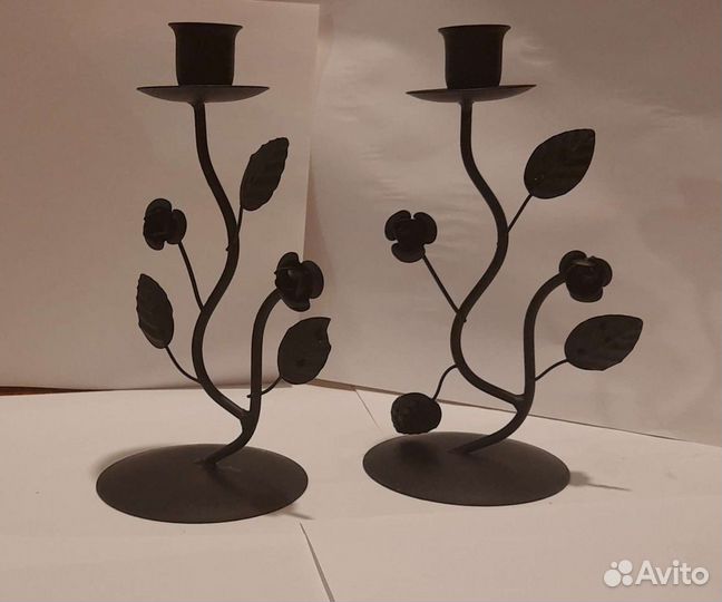 Подсвечники металл черный