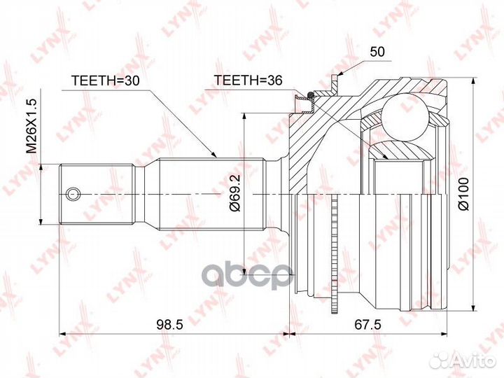 Шрус наружный mitsubishi Pajero IV 3.0-3.8 07