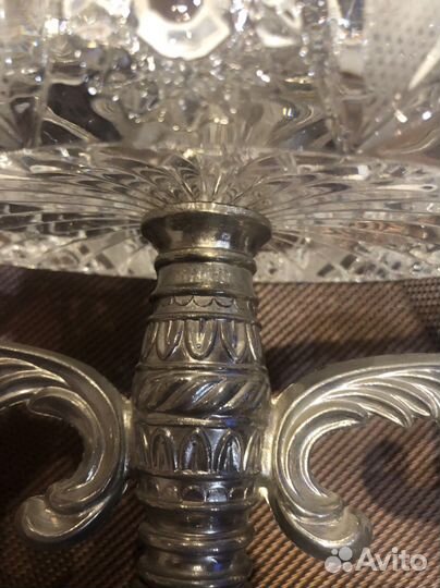 Ваза хрусталь серебро СССР