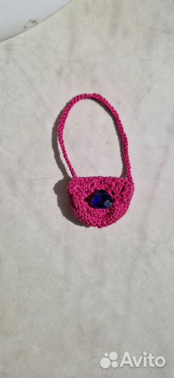 Вязаная сумочка для куклы ручной работы