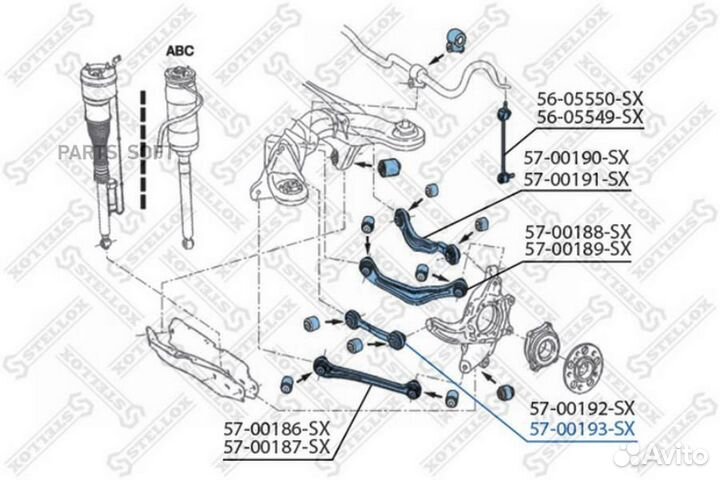 Рычаг задней повески средний правый\ MB W221/C216 05,stellox