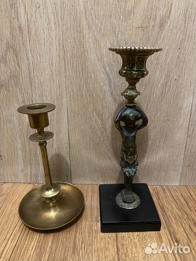 Подсвечник бронза антиквариат