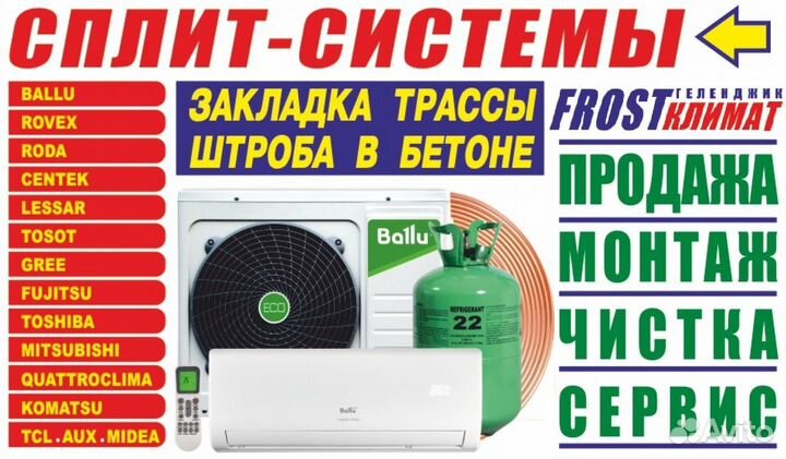 Установка Сплит-Систем, Продажа, Чистка, Ремонт