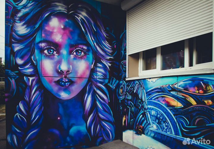 Роспись стен, граффити, аппаратная покраска стен