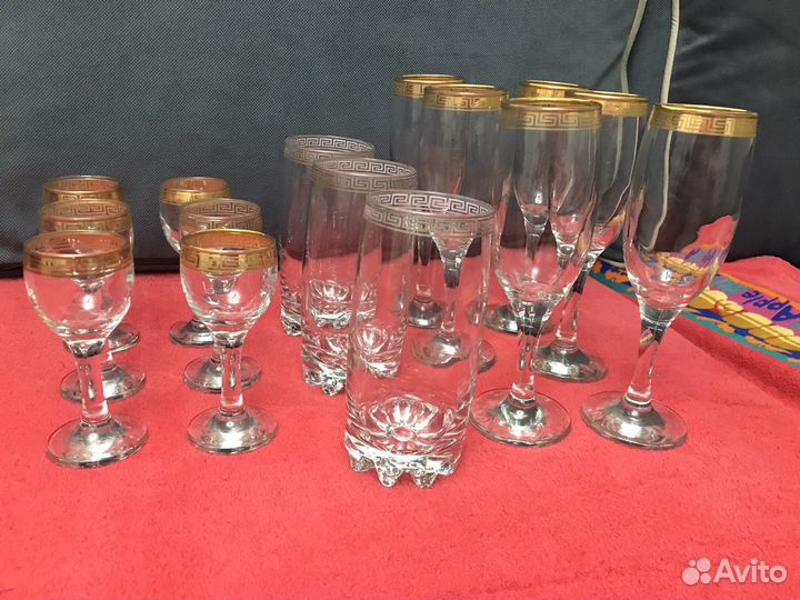Набор стаканов, не полный, стекло