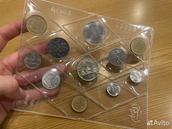 Монеты Италии 1980 год коллекция