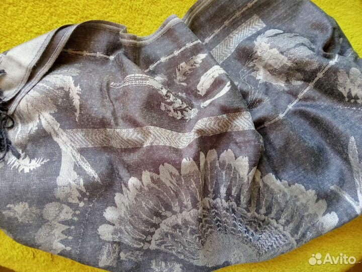 Шарф новый шерсть,палантин хлопок