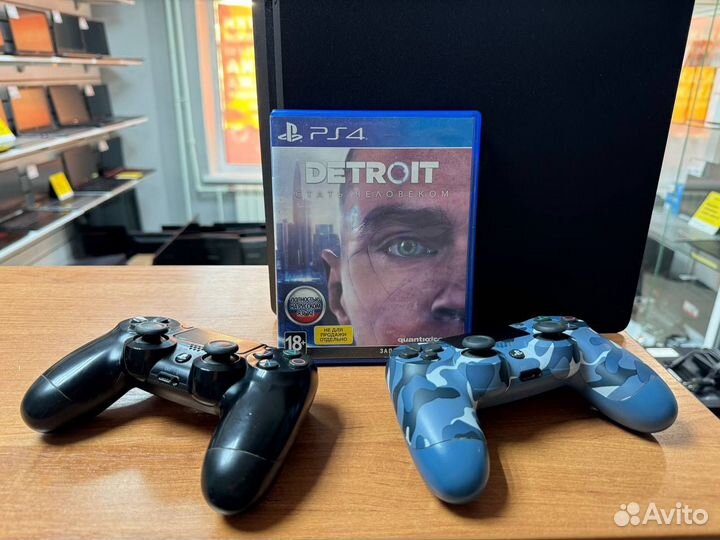 Sony playstation 4 slim 1tb 2 геймпада и игра